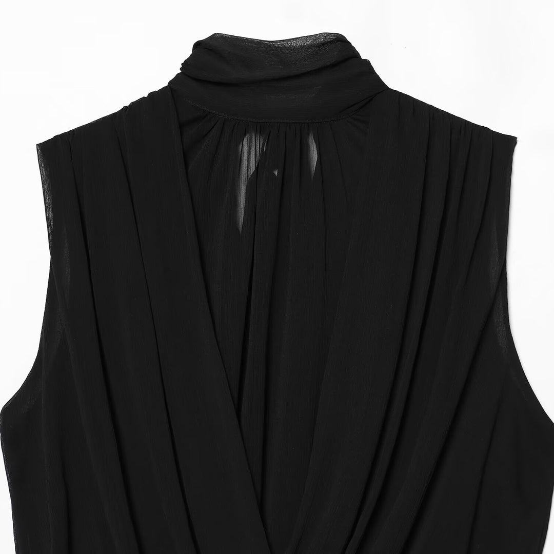 Damen ärmelloses Drapé-Oberteil mit elegantem Halsschlitz und fließendem Schnitt Echo Archiv