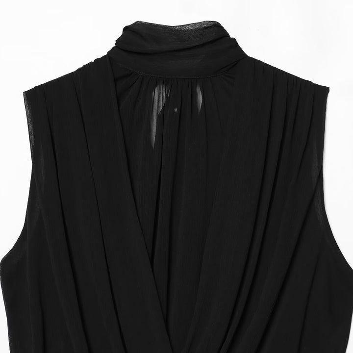 Damen ärmelloses Drapé-Oberteil mit elegantem Halsschlitz und fließendem Schnitt Echo Archiv