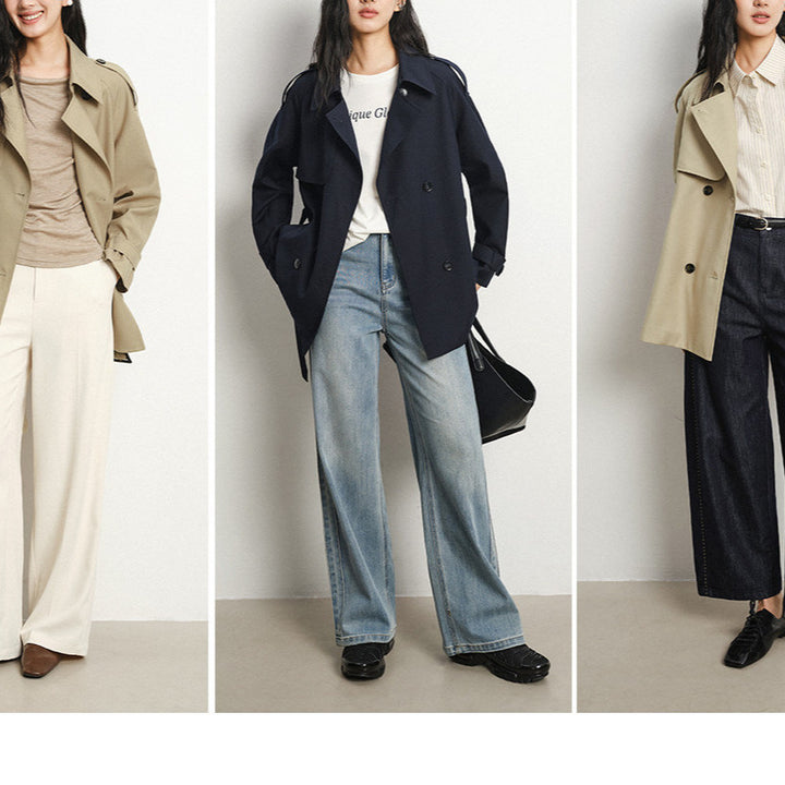 Damen Modischer Trenchcoat mit tailliertem Schnitt Echoarchiv