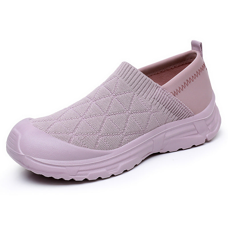 Damen nan atmungsaktiver Strick-Slip-On Freizeitschuh mit diamantstrukturierter Oberfläche, stoßdämpfender Leichtsohle und verstärkter Zehenkappe Echo Archiv
