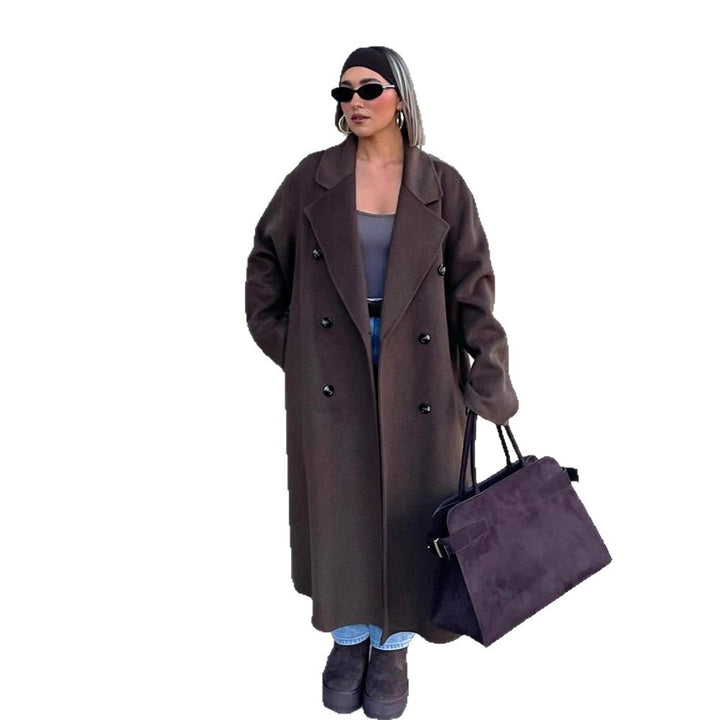 Damen Oversize Wollmix-Mantel mit verlängertem Cocoon-Schnitt und Doppelreihe Echoarchiv