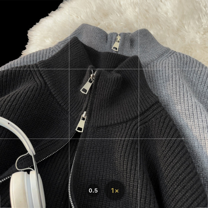 Damen Modischer Strickpullover mit hohem Kragen Echo Archiv
