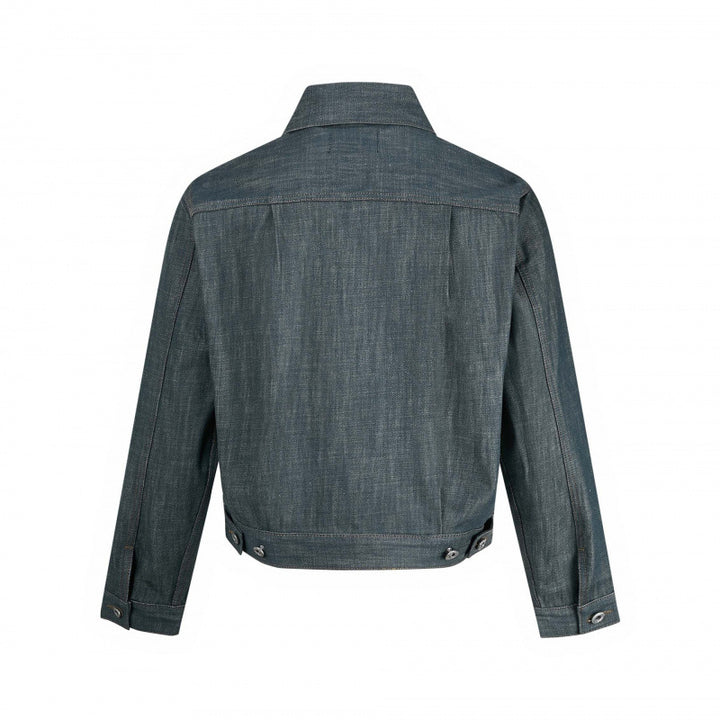 Herren Kurz geschnittene Jeansjacke mit vertikalen Biesen, Pattentaschen und kastiger Silhouette Echo Archiv