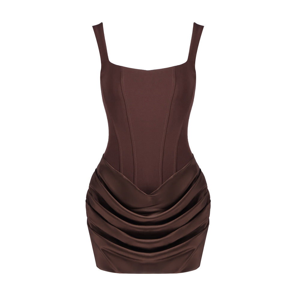 Damen Minikleid mit eleganter Drapierung und strukturierter Silhouette Echo Archiv