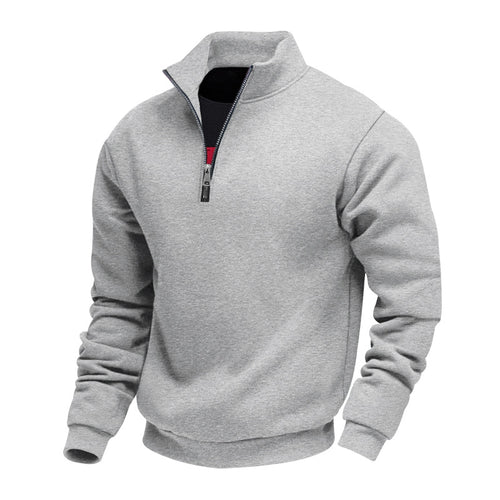 Herren leichter Fleecepullover mit Stehkragen und halblangem Reißverschluss Echoarchiv