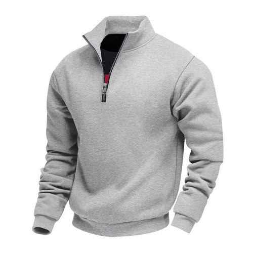 Herren leichter Fleecepullover mit Stehkragen und halblangem Reißverschluss – Marzano