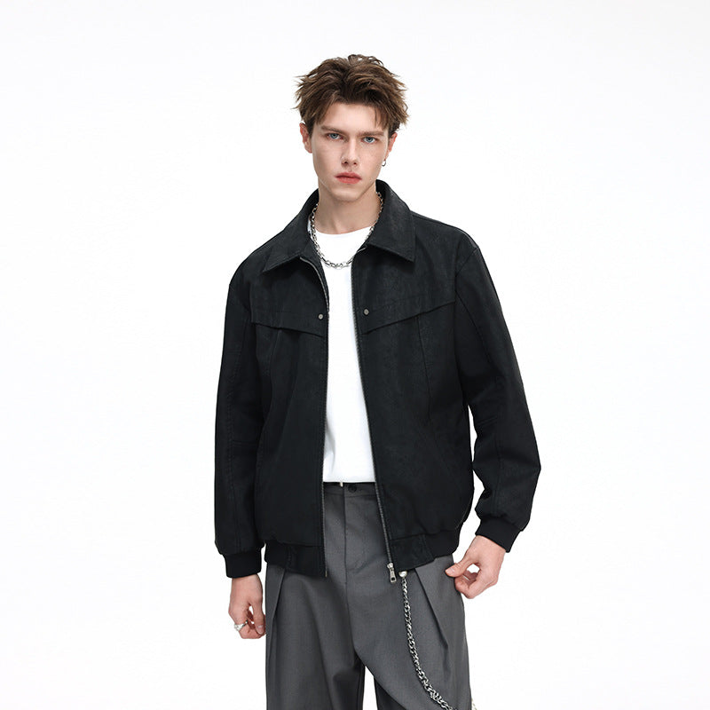 Herren Leichte Harrington‑Jacke im Overshirt‑Stil mit Rippbündchen Echo Archiv