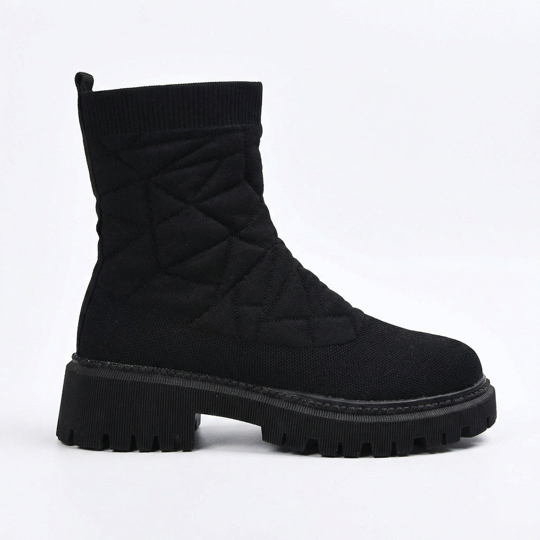 Damen Modische Stiefel mit strukturiertem Obermaterial und rutschfester Profilsohle Echoarchiv