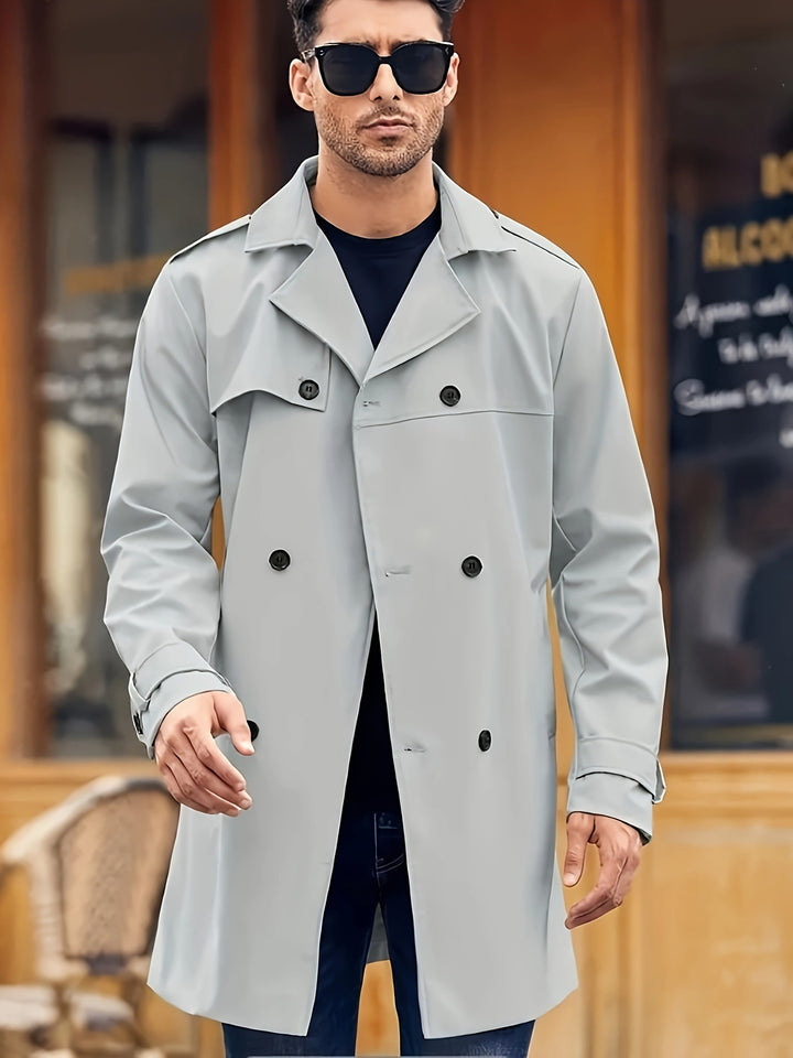Herren eleganter Trenchcoat mit praktischen Taschen Echoarchiv