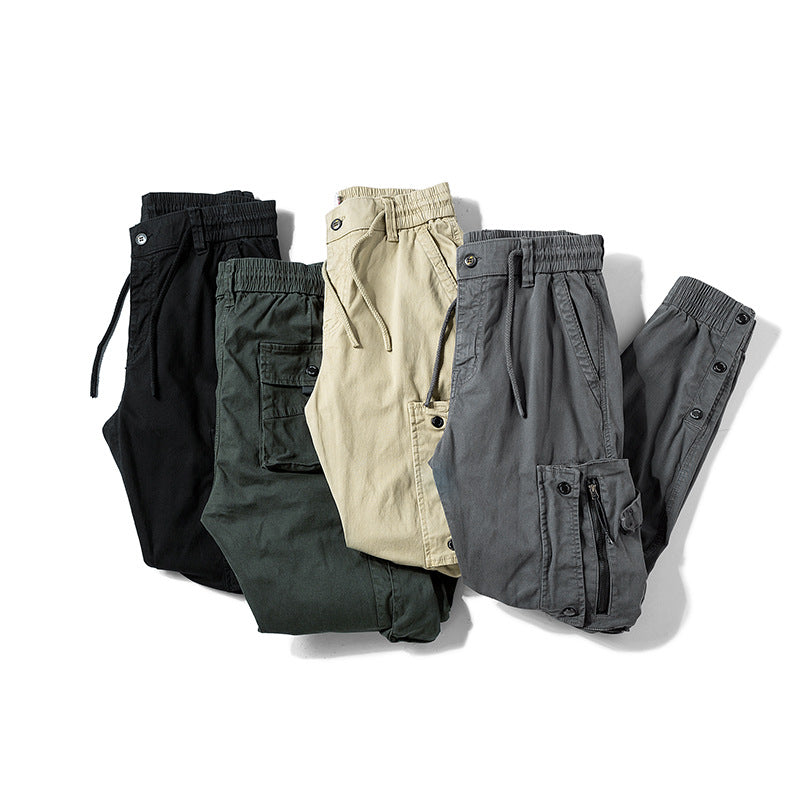 Herren Multifunktionale Cargo-Jogginghose mit Tunnelzugbund, Reißverschluss‑Taschen und verstellbaren Knöchelbündchen Echo Archiv