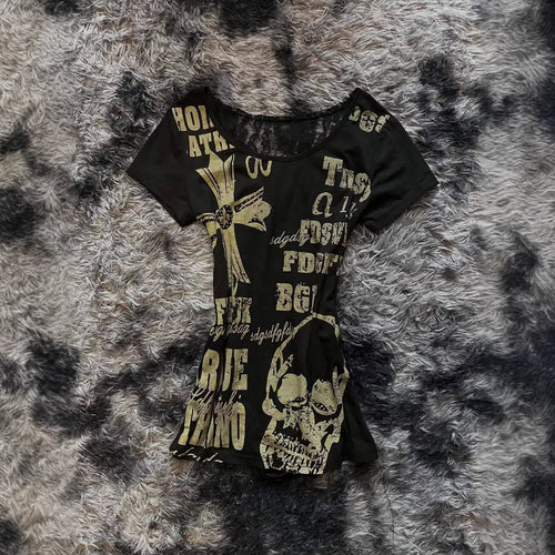 Damen Trendiges T-Shirt mit kreativen Grafiken Echo Archiv