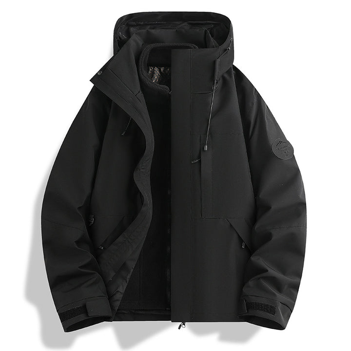 Herren funktionale Outdoorjacke mit verstellbarem Kapuzendesign Echoarchiv