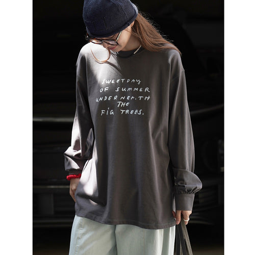 Damen Lockeres Oversized-Sweatshirt aus Baumwolljersey mit Rundhalsausschnitt und Statement-Print Echoarchiv