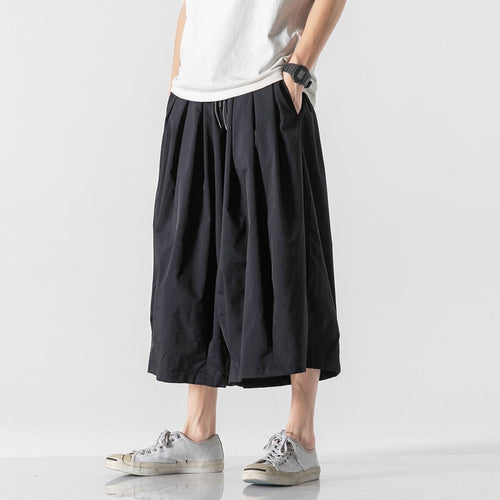 Herren Weit geschnittene Culotte-Loungehose mit tiefem Schritt und elastischem Tunnelzug Echo Archiv