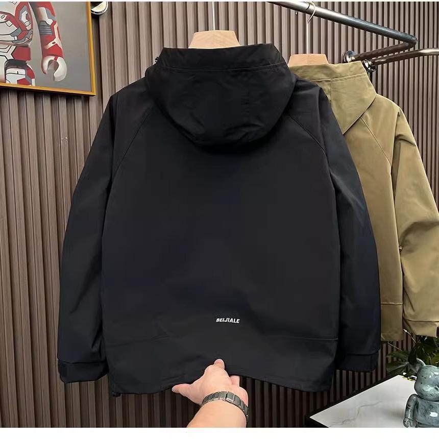 Herren Modische Kapuzenjacke mit vielseitigen Taschen Echoarchiv