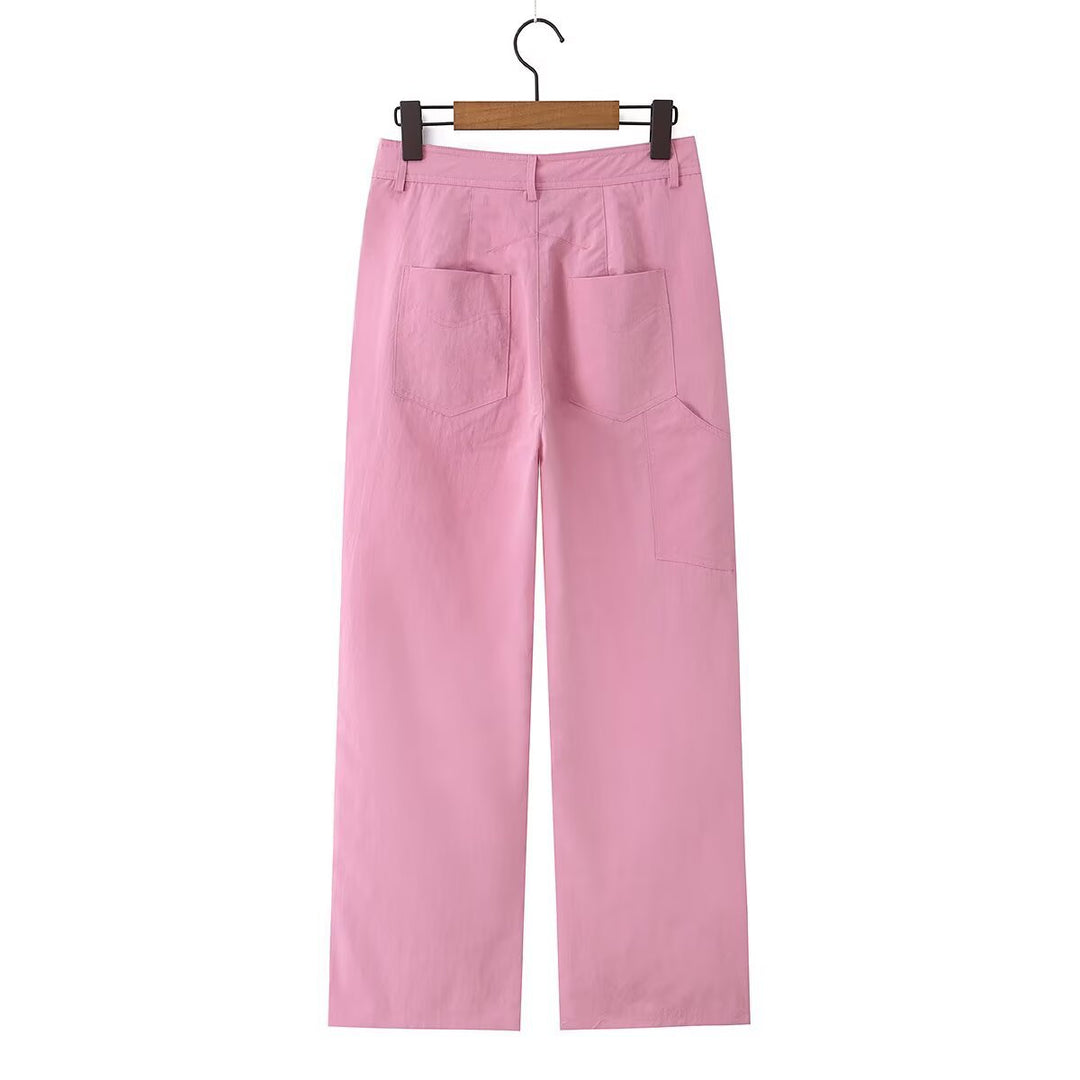 Damen Hochtaillierte weite Bundfaltenhose mit Bügelfalte und Eingrifftaschen Echo Archiv