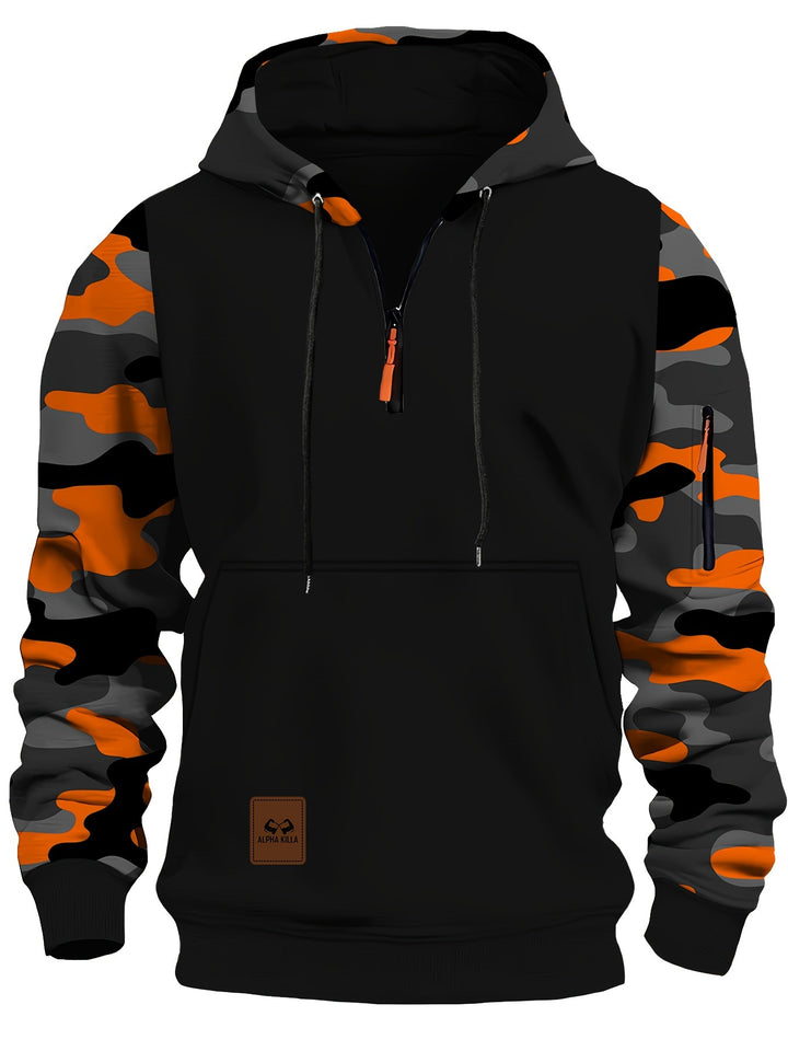 Herren Sportliche Kapuzenjacke mit Camouflage-Ärmeln Echo Archiv
