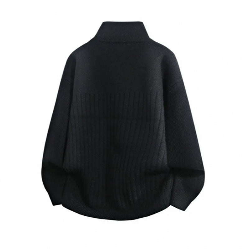 Herren modische Strickjacke mit hohem Kragen und strukturiertem Design Echoarchiv