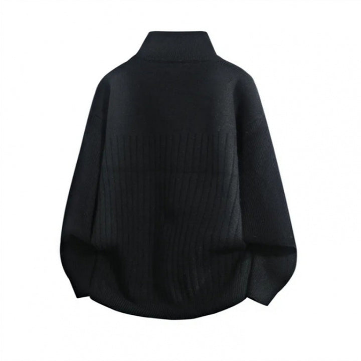 Herren modische Strickjacke mit hohem Kragen und strukturiertem Design Echoarchiv