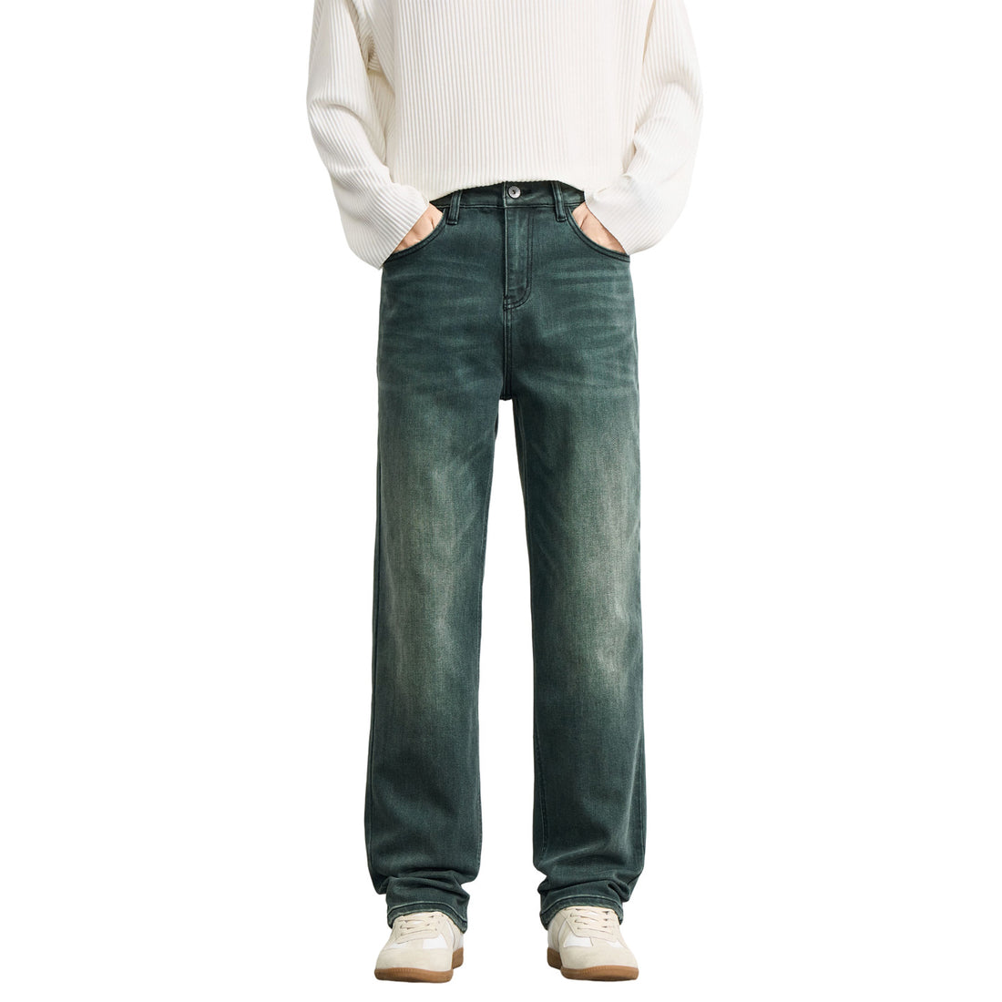 Herren Weite Relaxed‑Straight Denim‑Jeans mit mittlerer Leibhöhe und soften Used‑Effekten Echo Archiv