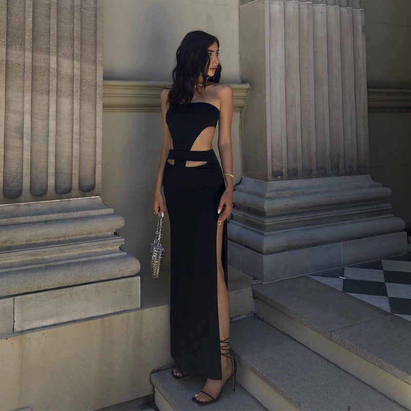 Damen Maxikleid mit stilvollen Cut-Outs und sexy Schlitz Echo Archiv