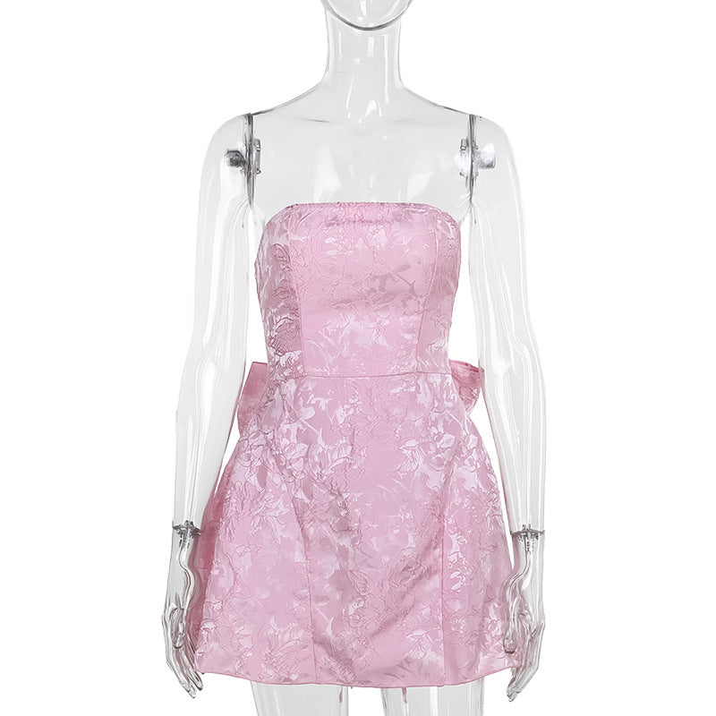 Damen schulterfreies Cocktailkleid mit elegantem Schleifendetail Echo Archiv