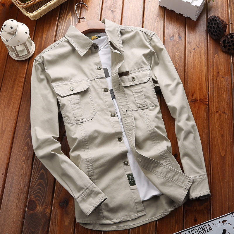 Herren nan vielseitiges Canvas-Overshirt mit Klappbrusttaschen, verstärkten Nähten und regular fit Echo Archiv