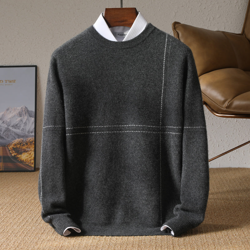Herren eleganter und gemütlicher Strickpullover mit feiner Struktur Echoarchiv