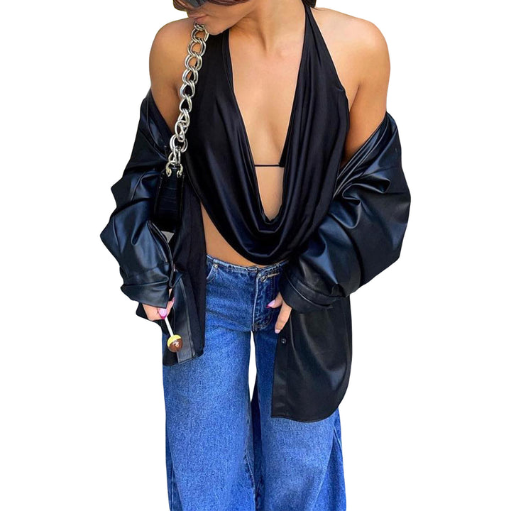 Damen Elegantes Cross-Over-Top mit tiefem Ausschnitt Echo Archiv