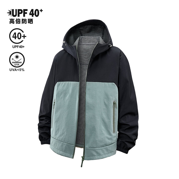 Unisex Leichte Wind- und Fleecegefütterte Kapuzenjacke mit Zwei-Wege-Reißverschluss Echo Archiv