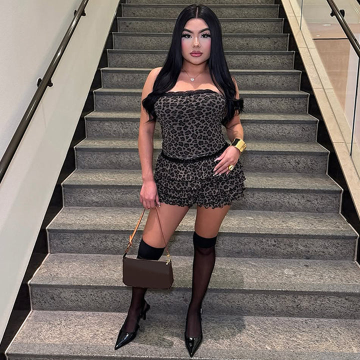 Damen Set aus luftiger Crop-Top und fransigen Shorts Echo Archiv