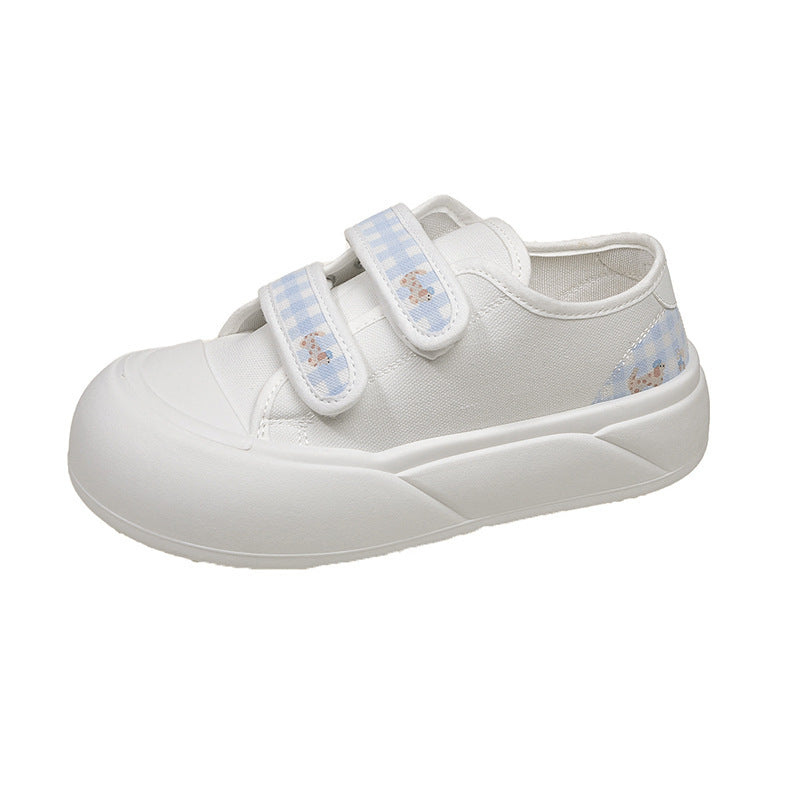 Damen Bequeme Sneaker mit verstellbarem Klettverschluss und floralen Applikationen Echo Archiv