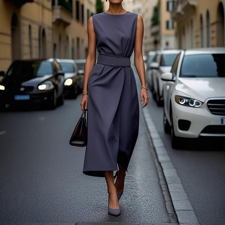 Damen Elegantes Maxikleid mit Echoarchivrnem Schnitt und feinen Plissée-Details Echoarchiv