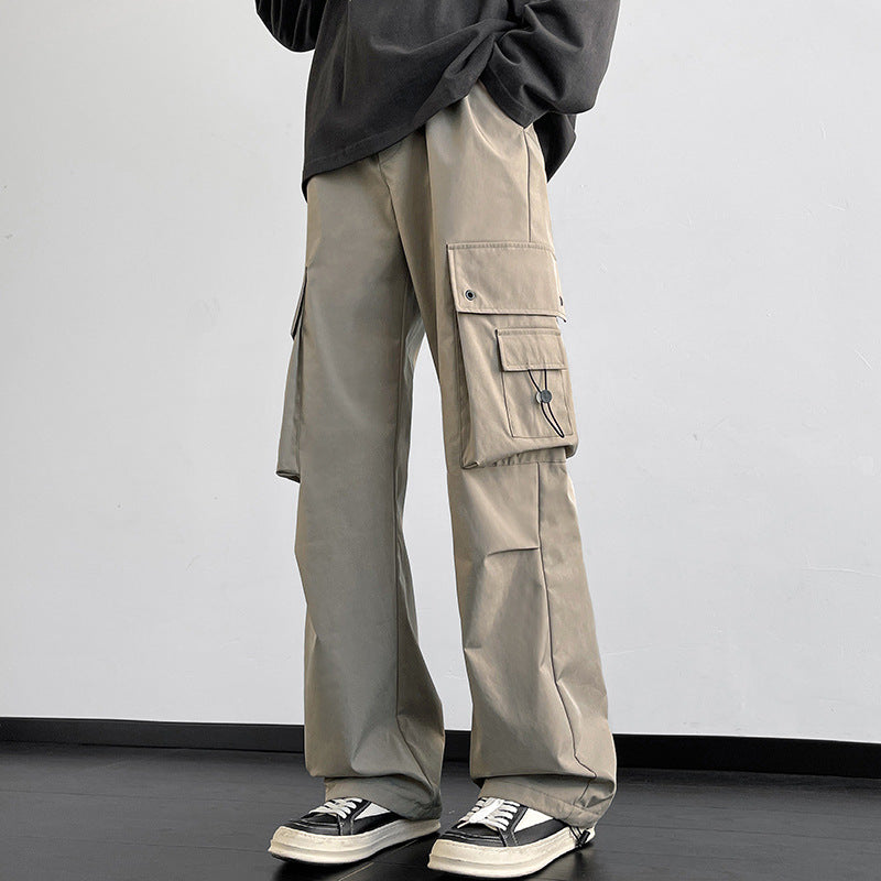 Herren Cargo-Freizeithose mit weitem Bein, Multitaschen und Tunnelzug Echo Archiv
