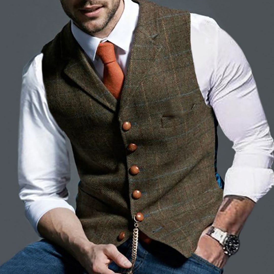 Herren elegante Trachtenweste aus hochwertigem Stoff – Marzano