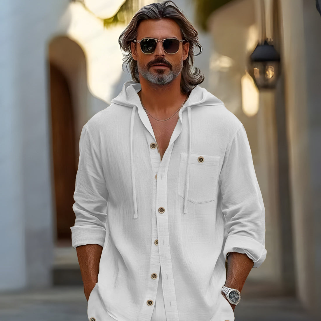 Herren lässiges Freizehemd und Shorts Set – Averon
