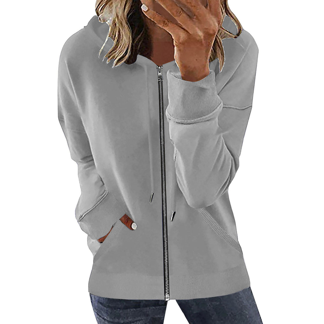 Damen nan Kapuzenjacke mit durchgehendem Reißverschluss, Kängurutaschen und elastischen Bündchen Echo Archiv