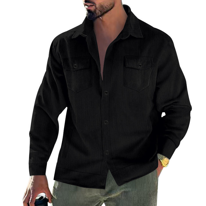 Herren modern geschnittene Cordjacke mit Brusttaschen Echoarchiv
