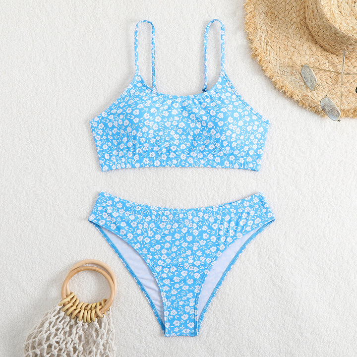 Damen Bikini-Set mit floralen Mustern und hoher Taille Echo Archiv