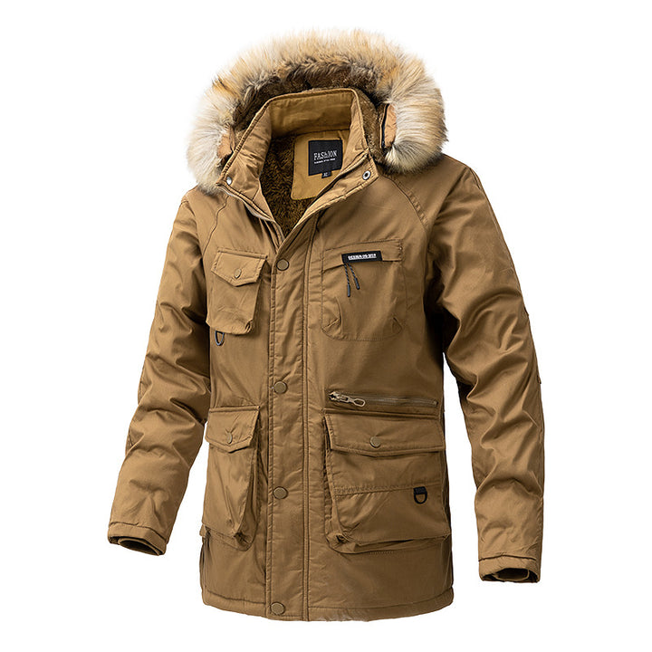 Herren isolierte Winterjacke mit abnehmbarer Kapuze und vielen Taschen Echoarchiv