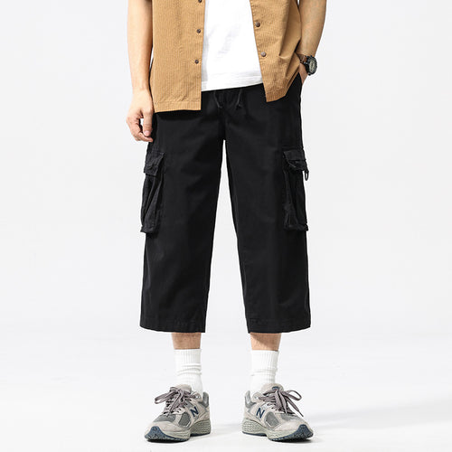 Herren halblange Utility-Cargohose aus Baumwoll-Twill mit weitem Bein und Multifachtaschen Echo Archiv