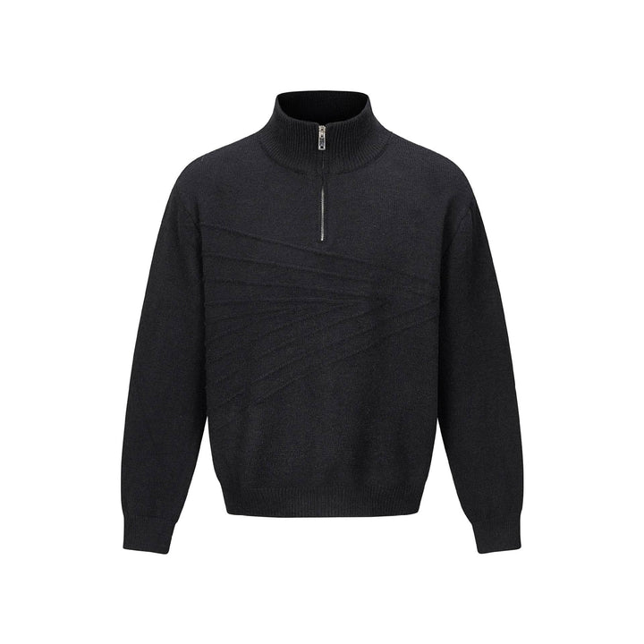 Herren Halbzip-Strickpullover mit Rippenkragen Echoarchiv