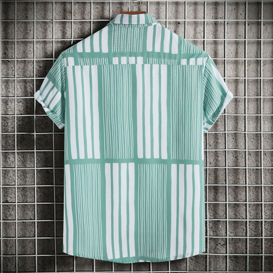 Herren Kurzarmhemd mit modernem Grafikdesign Echoarchiv