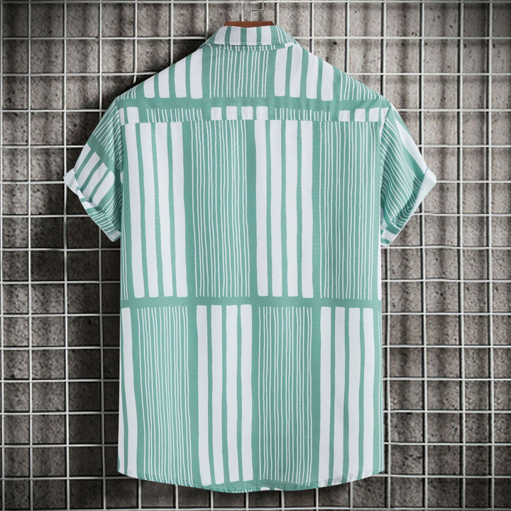Herren Kurzarmhemd mit modernem Grafikdesign Echoarchiv