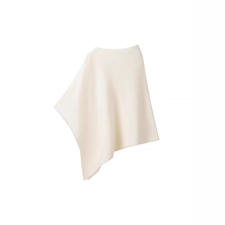 Damen Feiner Strickponcho mit asymmetrischem Saum und U‑Boot‑Ausschnitt Echo Archiv