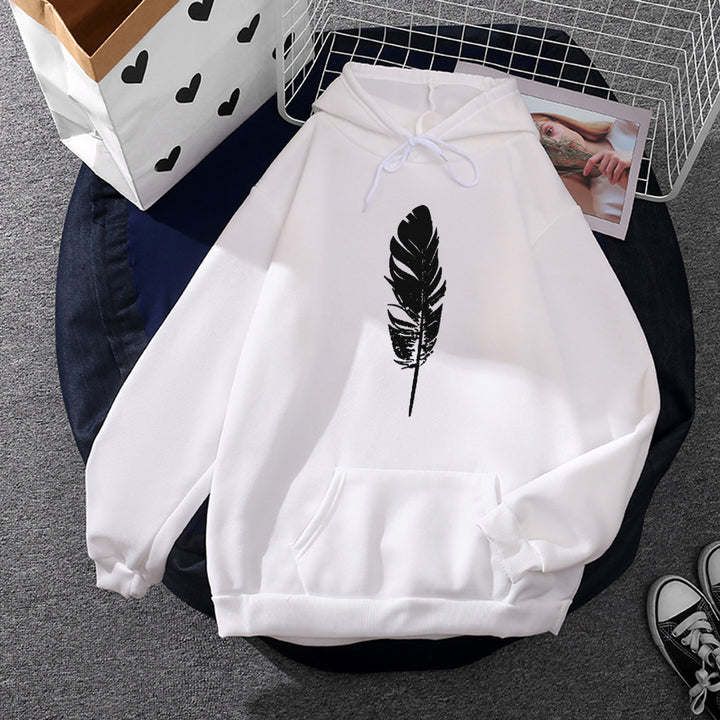 Damen Kapuzenpullover mit Fingerherz-Print, Oversize-Schnitt und Kängurutasche – Auréline