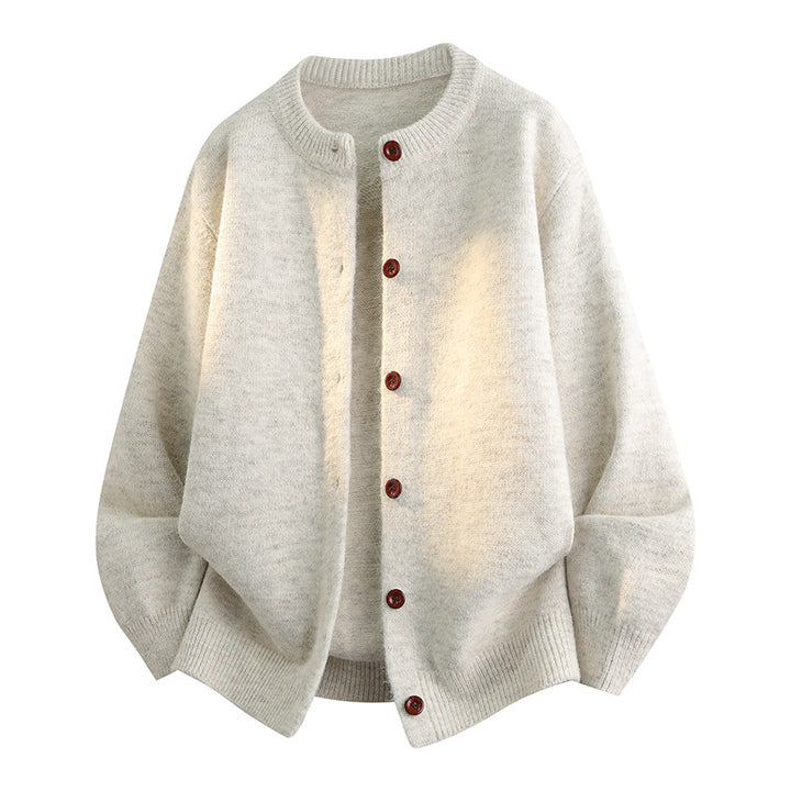 Damen Komfortable Strickjacke mit Knopfleiste Echoarchiv