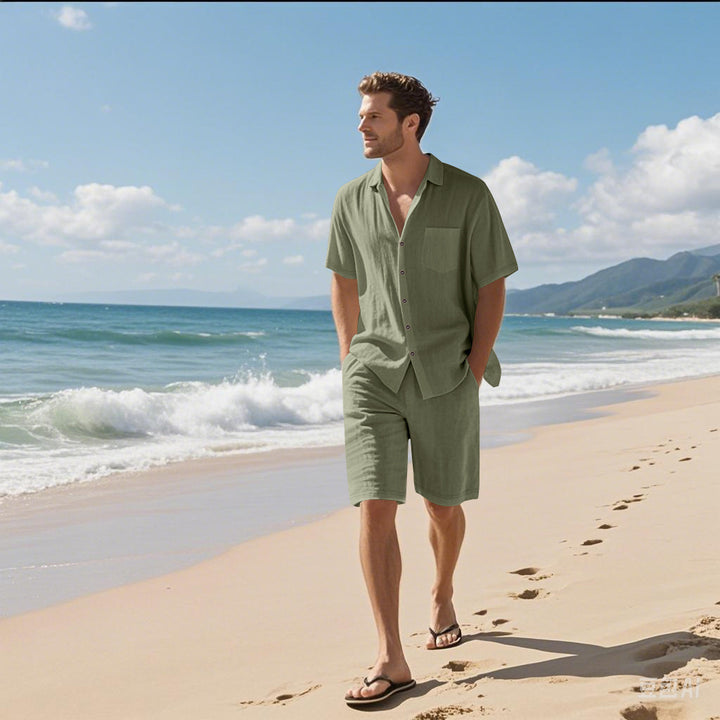 Herren Freizeitoberteil mit Kurzarmhemd und Shorts Echoarchiv