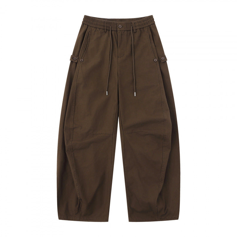 Damen Weite Culotte-Cargo-Hose mit elastischem Bund, Tunnelzug und aufgesetzten Taschen Echo Archiv