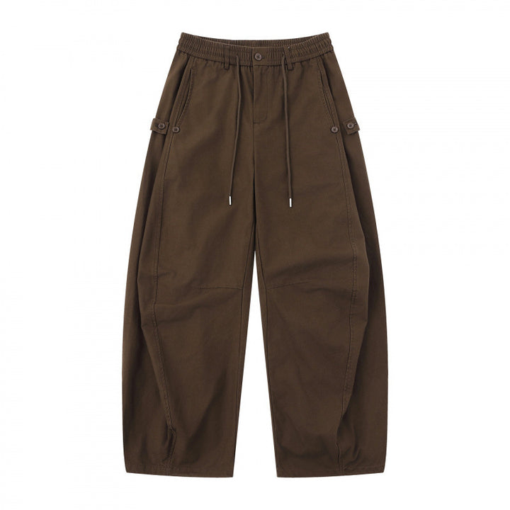Damen Weite Culotte-Cargo-Hose mit elastischem Bund, Tunnelzug und aufgesetzten Taschen Echo Archiv
